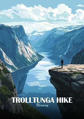 Trolltunga Hike Norway Landscape Art