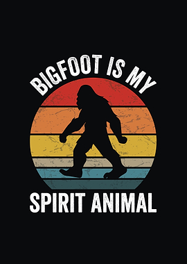 Bigfoot Spirit Animal Retro Design