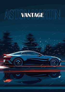 Aston Martin Vantage Car Illustration