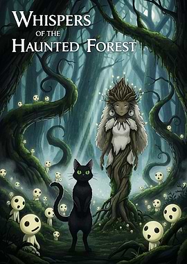 Whispers of the Haunted Forest Illustration - Halloween Art