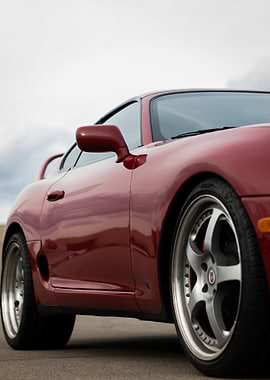 Red Mark4 a80 Toyota Supra Car Close-Up