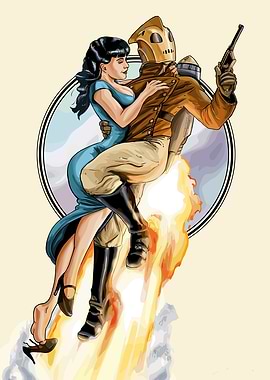 The Rocketeer and Betty digital art