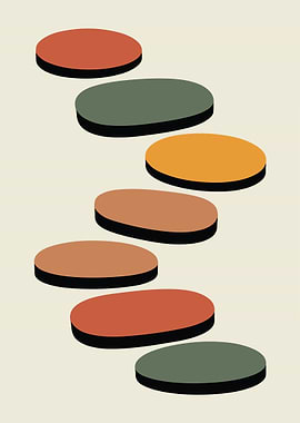 Abstract Geometric Stepping Stones Illustration