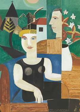 Abstract Portrait with Landscape Elements Painting