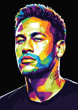 Neymar Colorful Pop Art Portrait