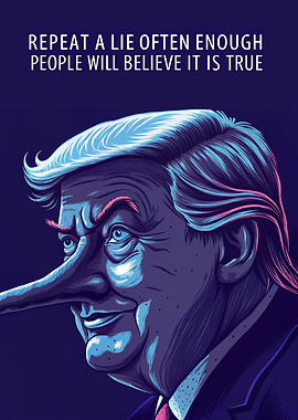 Political Satire: Long-Nosed Figure Illustration