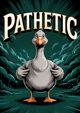 Pathetic Goose Cartoon Illustration
