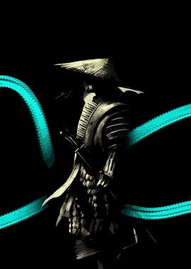 Samurai Warrior with Glowing Accents