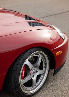 Red Toyota Supra mark4 A80 Car Front Detail
