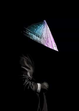 Mysterious Figure with Asian Conical Hat