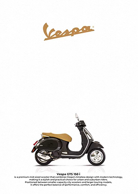 Vespa GTS 150i Scooter on White