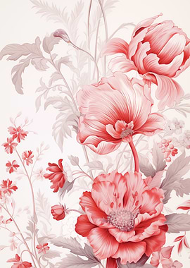 Floral Art Red Flowers