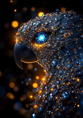 Diamond Parrot Portrait