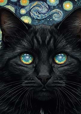 Starry Night Cat Animal