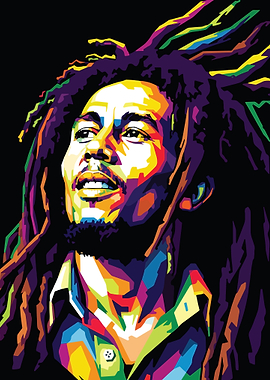 Bob Marley Colorful Portrait