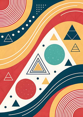 Abstract Geometric Shapes Colorful Art