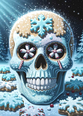 Winter Skull Cookie Art