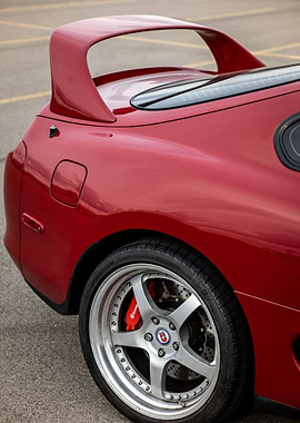 Red mark4 a80 Toyota Supra Rear View