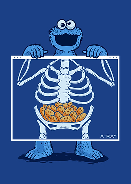 Cookie Monster X-Ray Cartoon