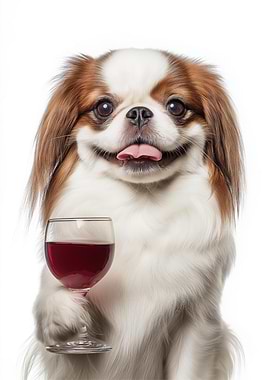 Japanese Chin dog with Wine Glass