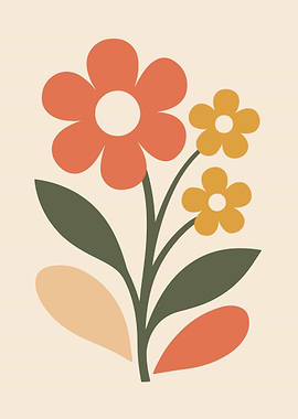 Retro Floral Illustration