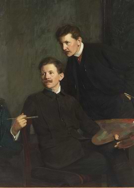 Two Men Portrait Painting