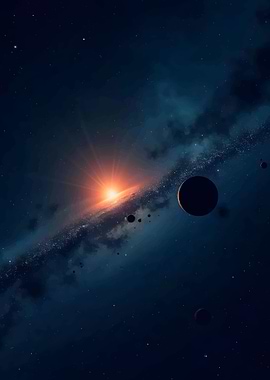 Cosmic Sunrise with Planets and Galaxy