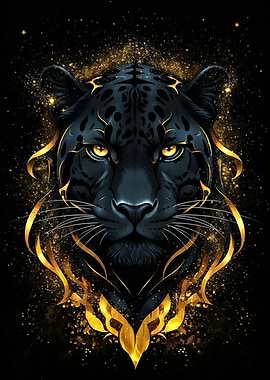 Black Panther with Golden Accents