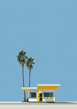 Minimalist Palm Springs Building Illustration
