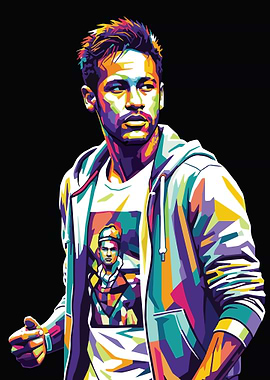 Neymar Jr. Colorful Pop Art Portrait