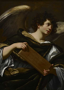 Angel Holding Tablets Painting