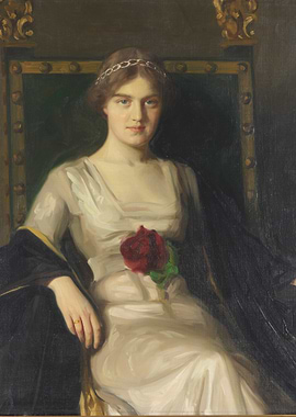 Portrait of a Woman with Rose