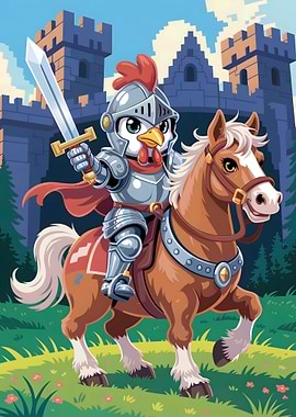 Chicken Knight on Horseback