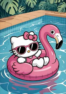 Cat Animal Flamingo Pool Float