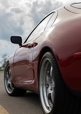 Red toyota supra a80 mark4 Car Close-Up