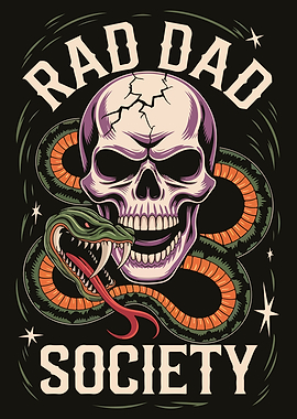 Rad Dad Society Skull and Snake