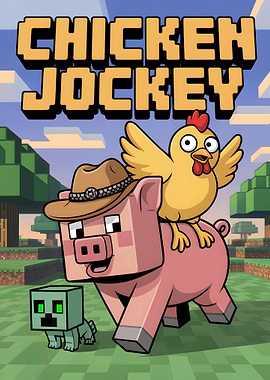Chicken Jockey Minecraft Cartoon