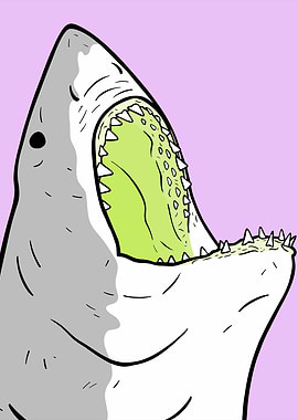 Cartoon Shark with Open Mouth