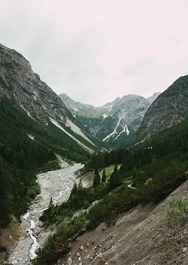 Mountain Valley Landscape with River