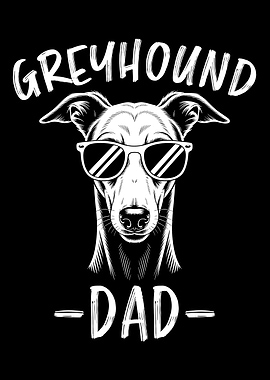 Greyhound Dad with Sunglasses