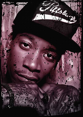 Wiz Khalifa Portrait with Distressed Effect