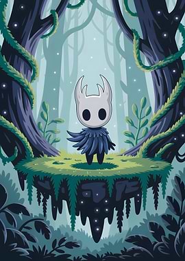 Hollow Knight in Forest Illustration