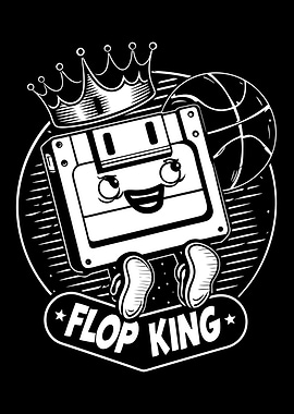 Flop King Floppy Disk Cartoon