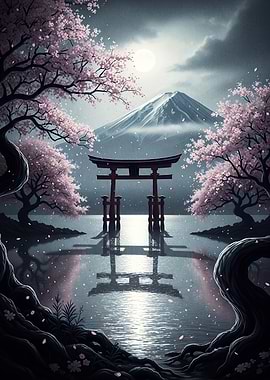 Mount Fuji Torii Gate Landscape