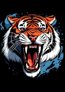 Roaring Tiger Illustration