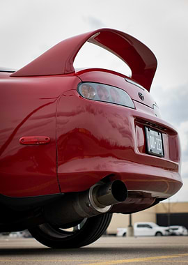 Red mark4 a80 Toyota Supra Rear View