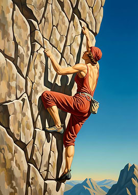 LA GRIMPEUSE DE ROCHE (The Rock Climber) - Original Art Deco Artwork