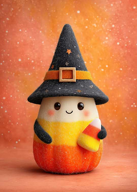 Cute Candy Corn Witch