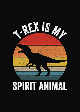 T-Rex Spirit Animal Retro Design