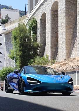 Blue McLaren on a City Street